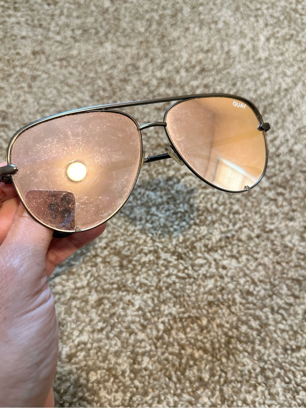 Quay Australia x Desi Women’s Rose Gold Aviator Sunglasses - High Key